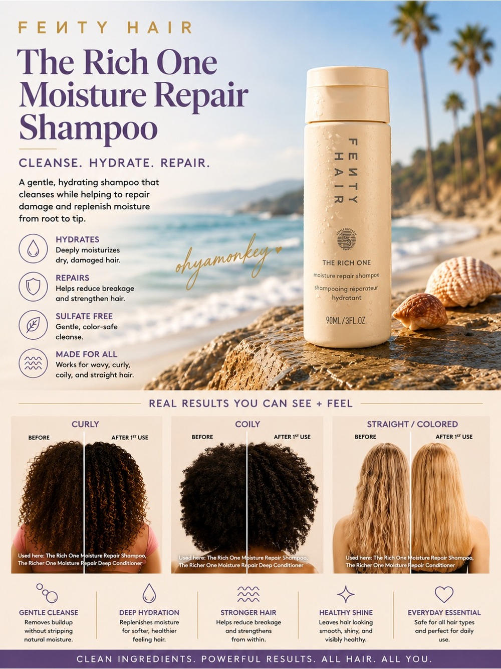 Fenty Hair The Rich One Moisture Repair Shampoo Travel 3oz